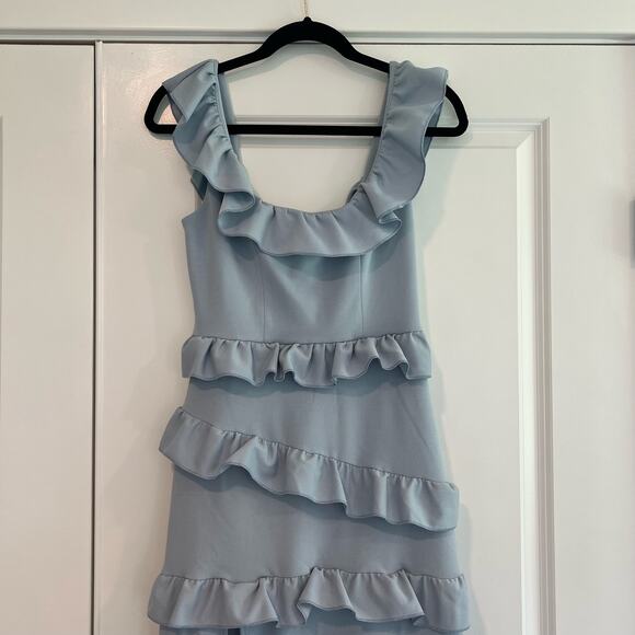 Show Me Your Mumu Women's Greta Dress‎ in Steel Blue Stretch Size M - Picture 2 of 9